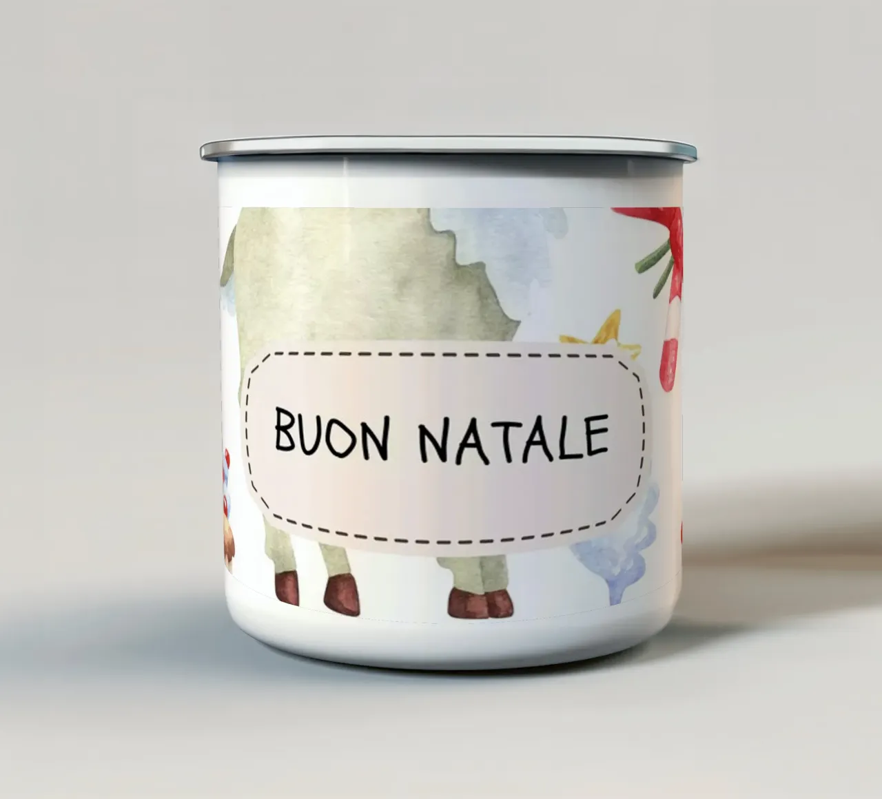 BUON NATALE! Frohe Weihnachten tazza in smalto da mondomalino