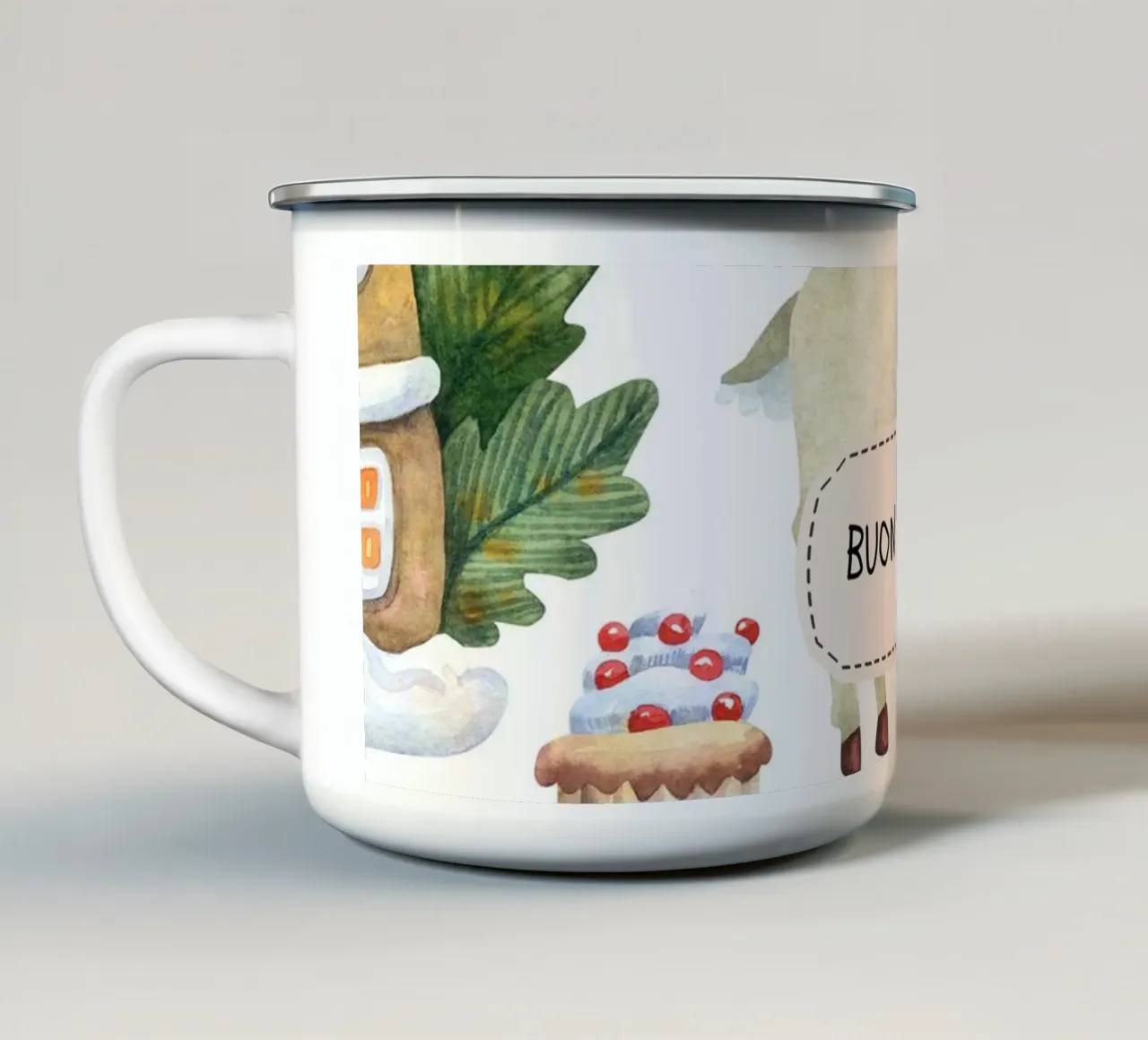 BUON NATALE! Frohe Weihnachten tazza in smalto da mondomalino