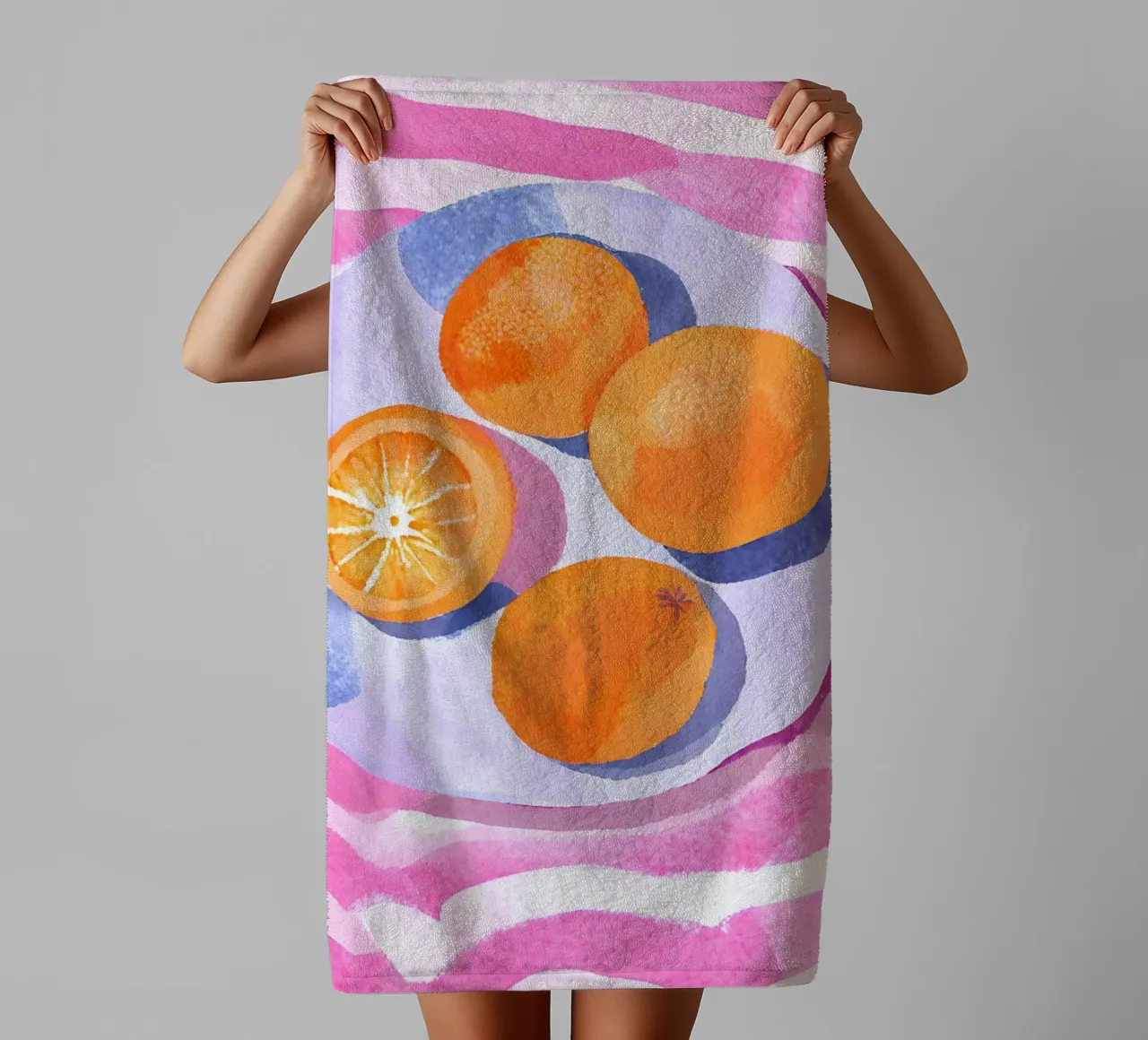 Orangen auf Teller asciugamano da bagno da Ohkimiko