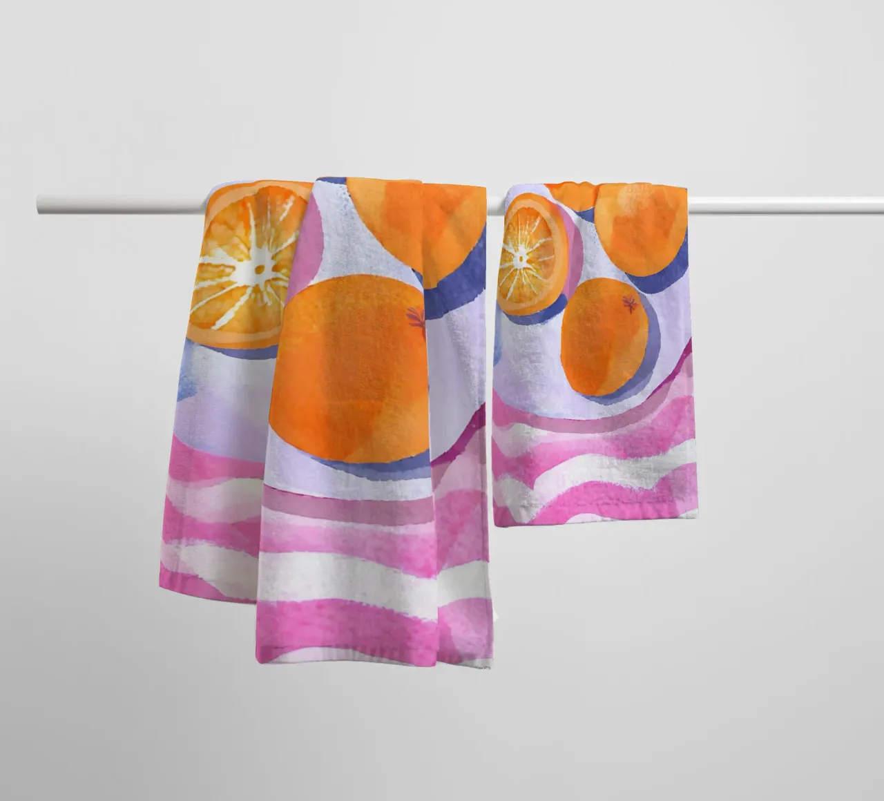 Orangen auf Teller asciugamano da bagno da Ohkimiko