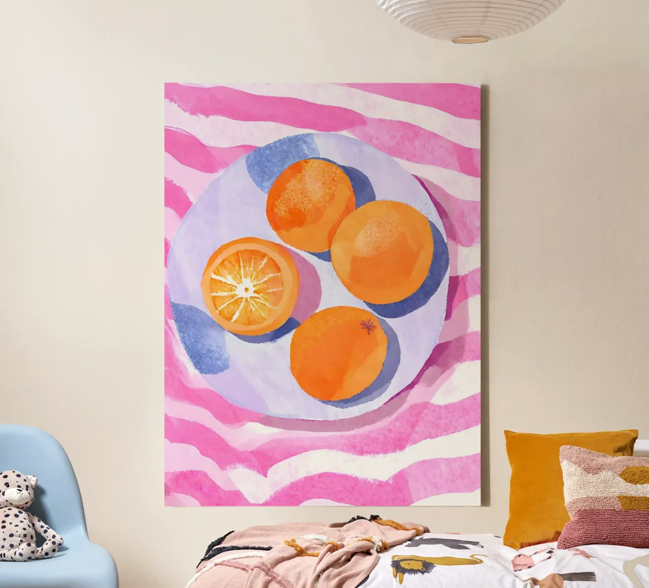 Orangen auf Teller tela con Cornice a cassetta da Ohkimiko