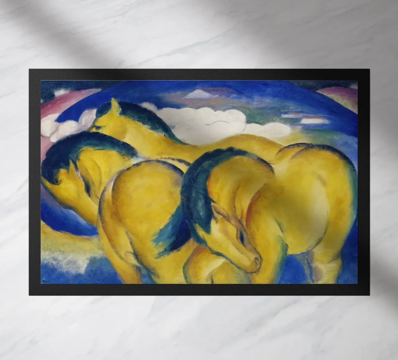 Franz Marc - Piccoli cavalli gialli zerbino da ARTOTHEK