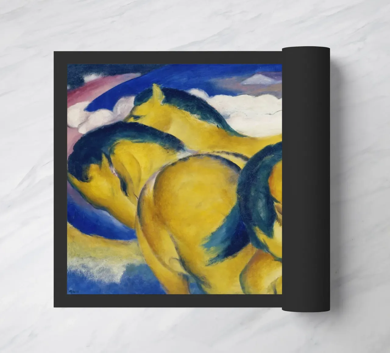 Franz Marc - Piccoli cavalli gialli zerbino da ARTOTHEK