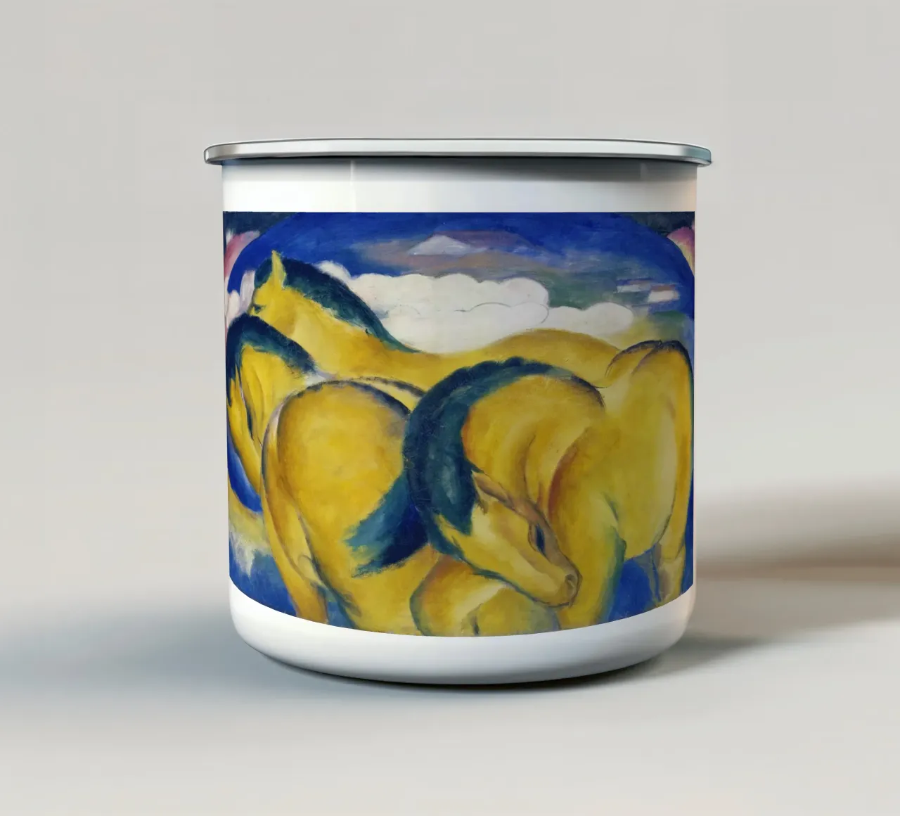Franz Marc - Piccoli cavalli gialli tazza in smalto da ARTOTHEK
