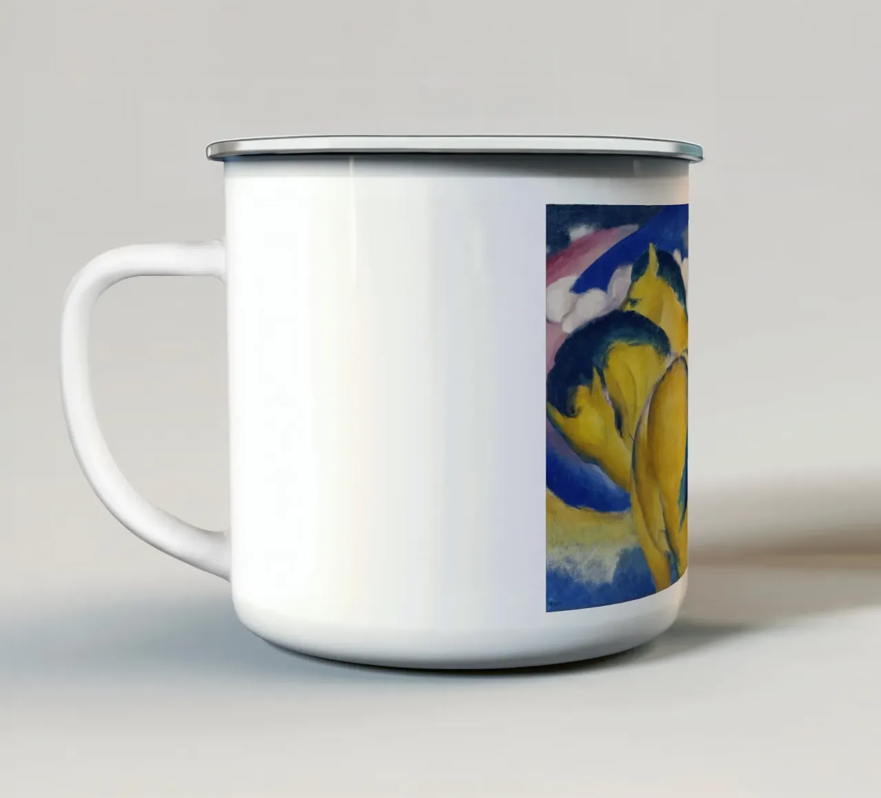 Franz Marc - Piccoli cavalli gialli tazza in smalto da ARTOTHEK
