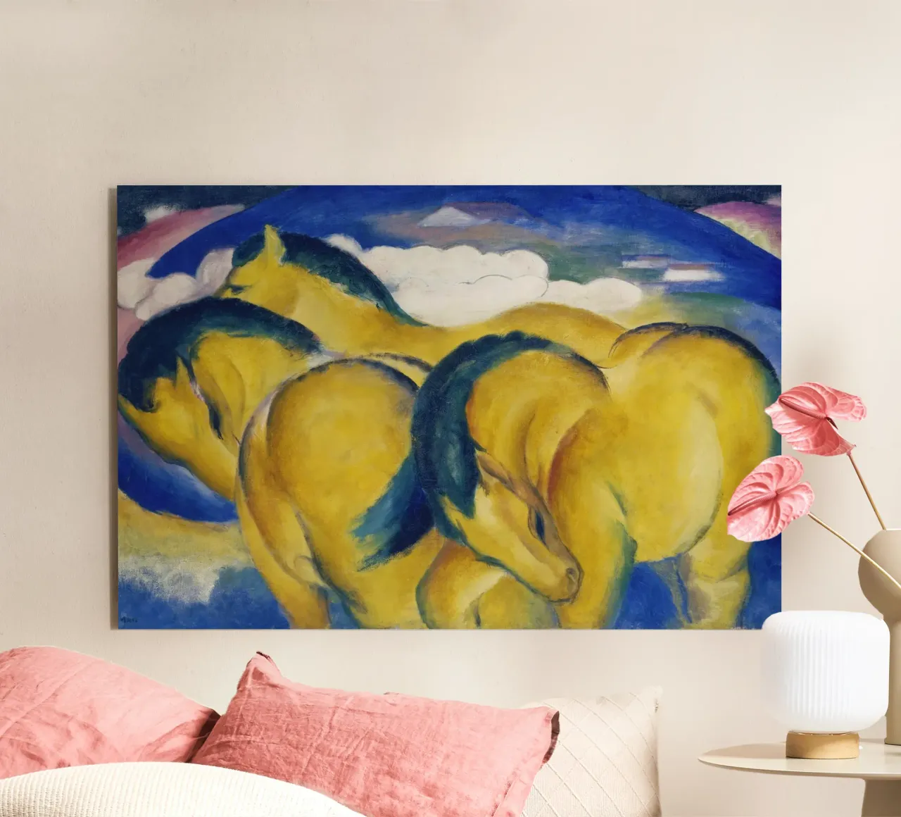 Franz Marc - Piccoli cavalli gialli alluminio dibond da ARTOTHEK