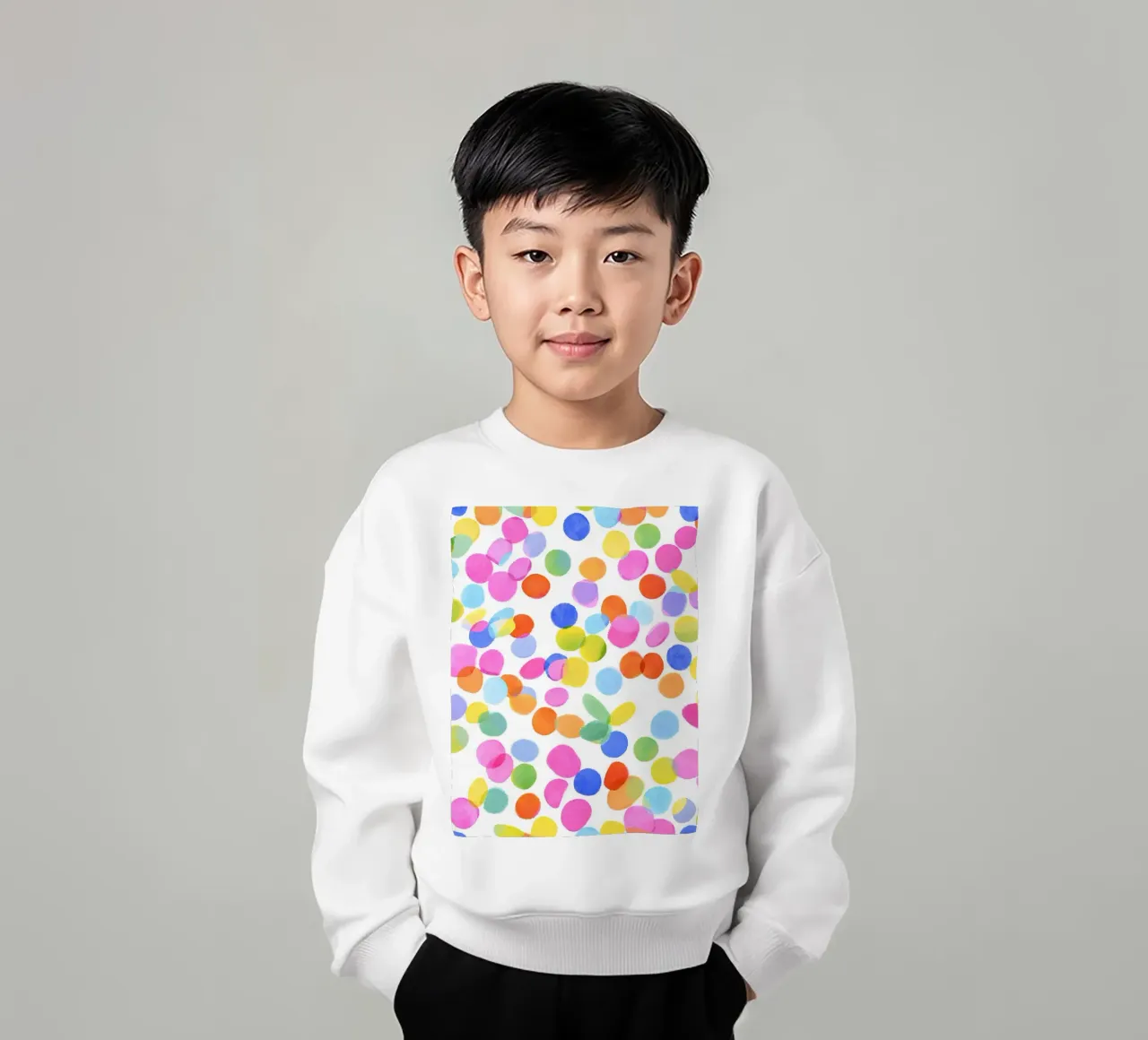 Konfetti allover felpa bambino da Ohkimiko