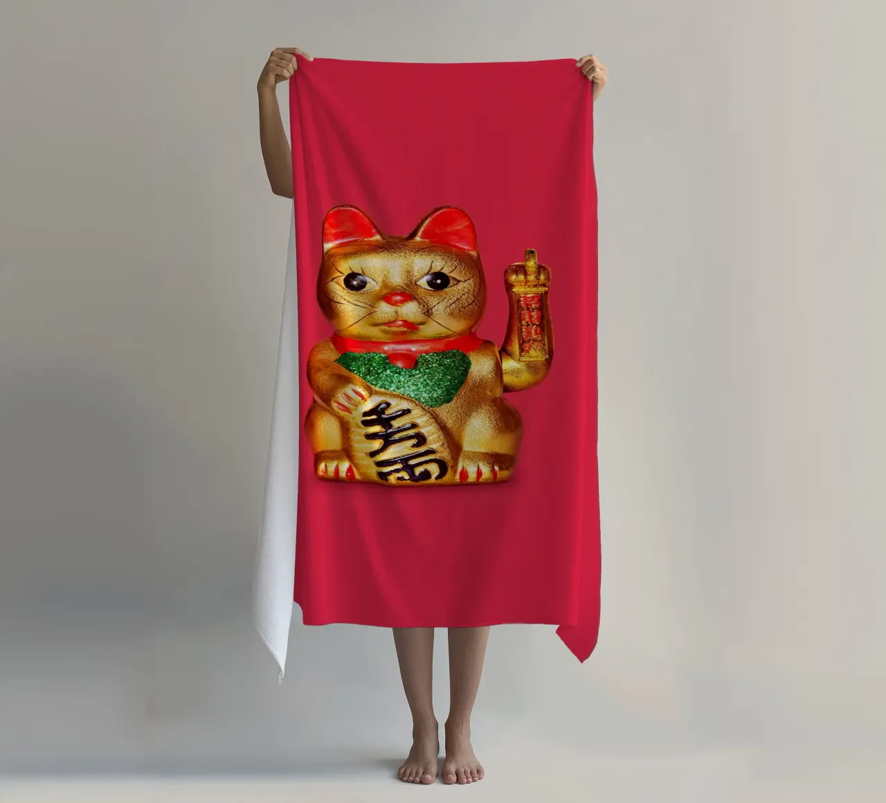 Gatto fortunato telo mare da 360brain