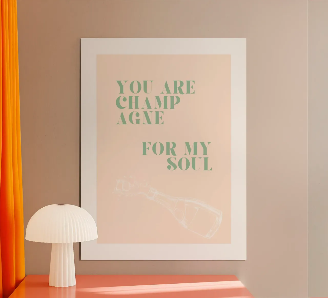 Champagne for my soul poster con telaio in alluminio da Ohkimiko
