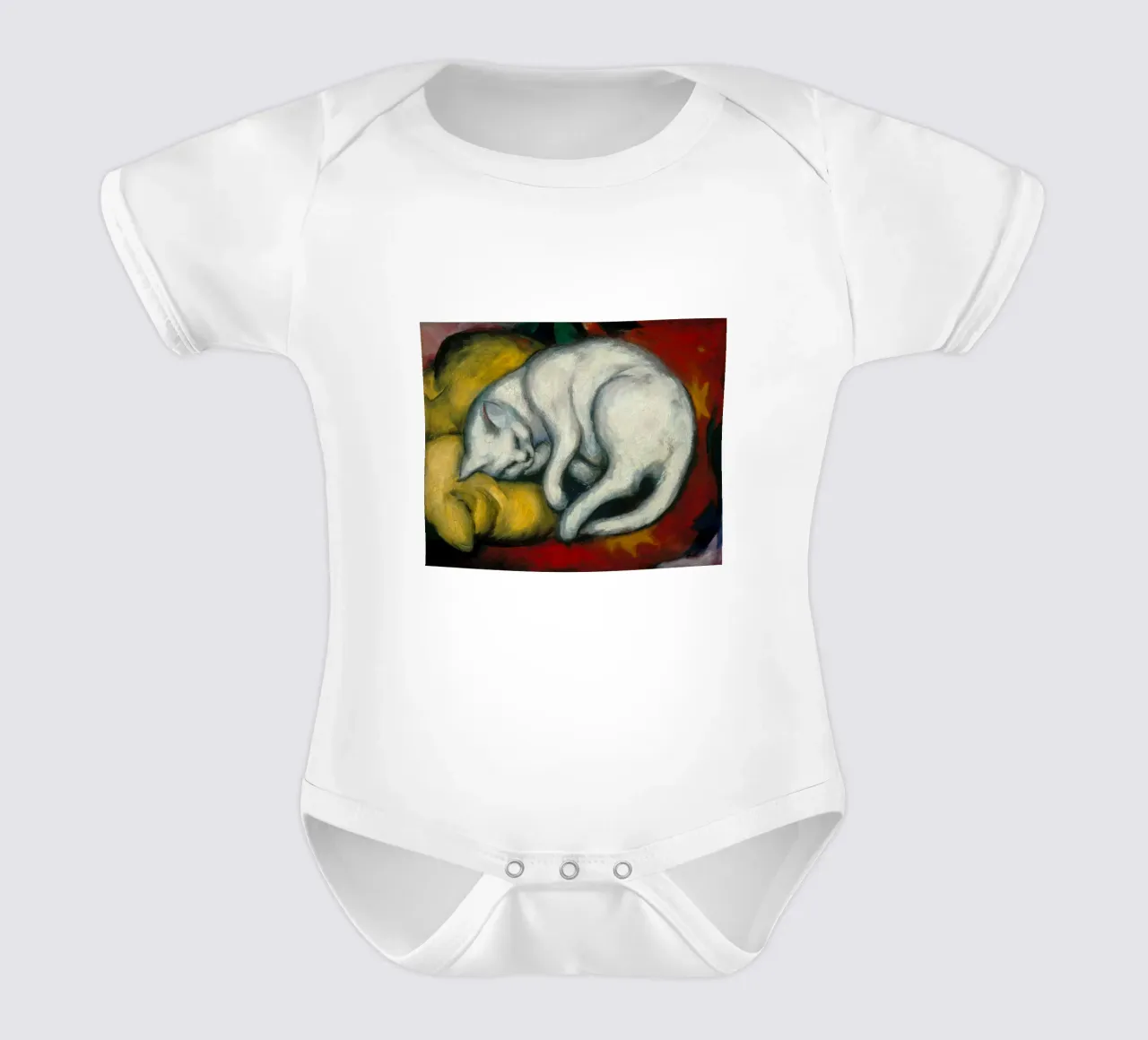 Franz Marc - Gatto bianco body neonato maniche corte da ARTOTHEK