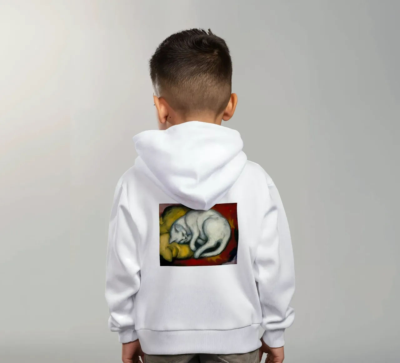 Franz Marc - Gatto bianco felpa bambino con cappuccio da ARTOTHEK