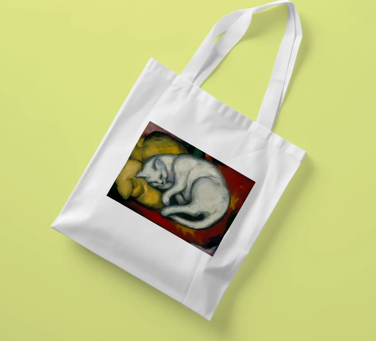 Franz Marc - Gatto bianco borsa in juta da ARTOTHEK