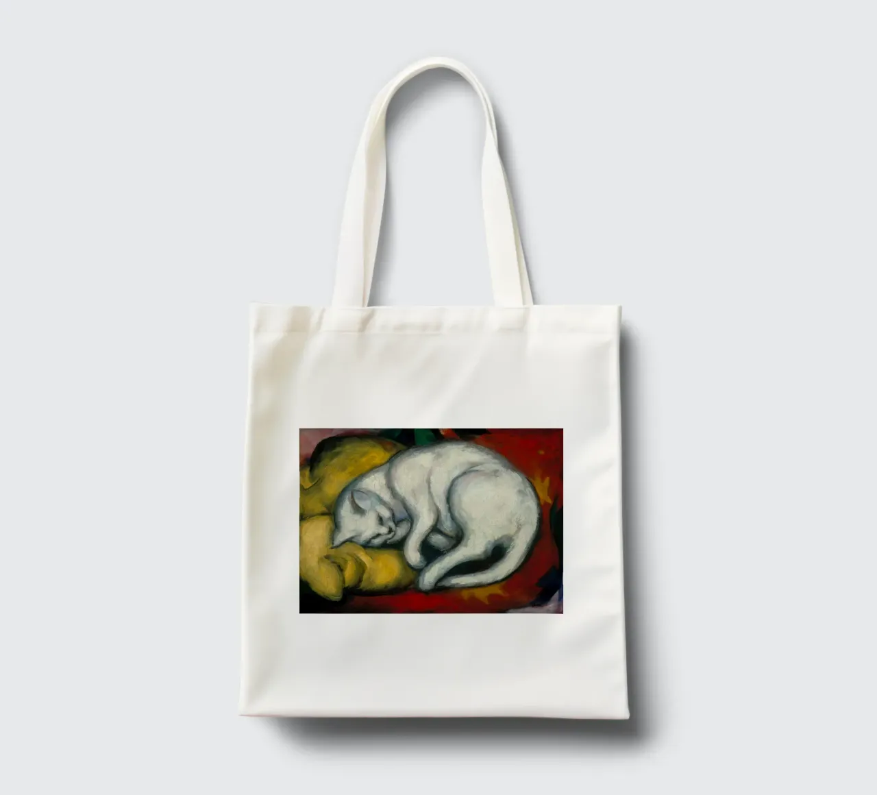 Franz Marc - Gatto bianco borsa in juta da ARTOTHEK