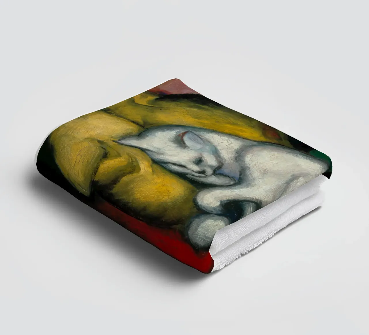 Franz Marc - Gatto bianco asciugamano da bagno da ARTOTHEK