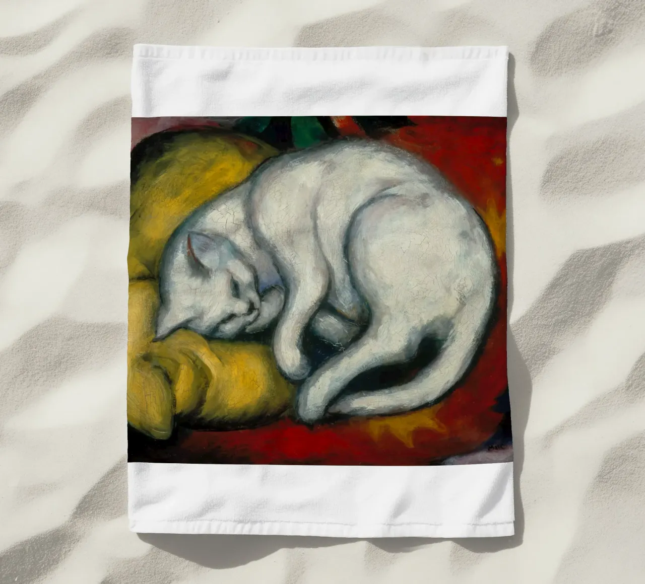 Franz Marc - Gatto bianco telo mare da ARTOTHEK