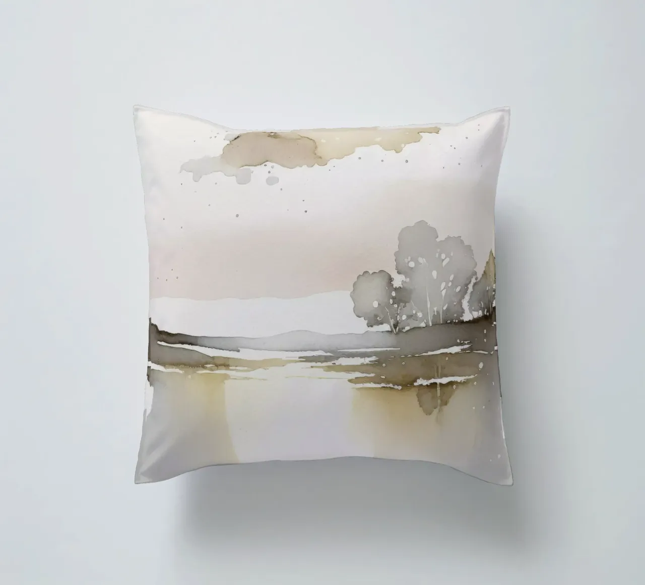 Pastel Landscape No 1 cuscino da treechild