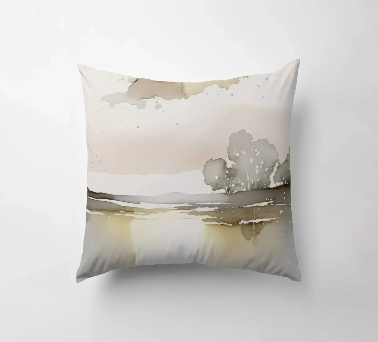Pastel Landscape No 1 cuscino da treechild