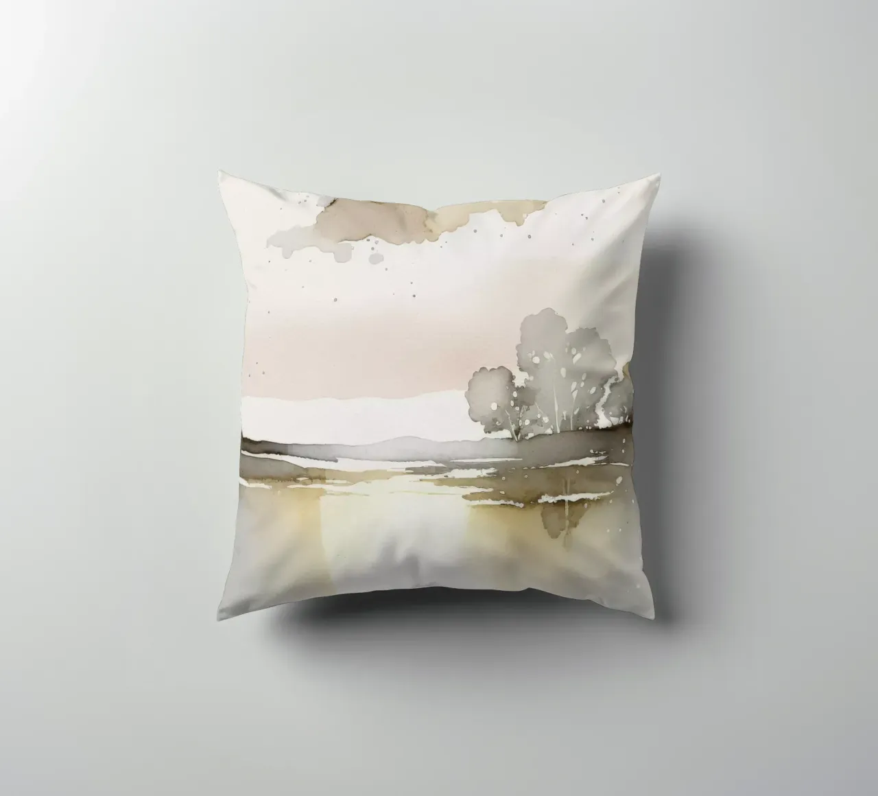 Pastel Landscape No 1 cuscino da treechild