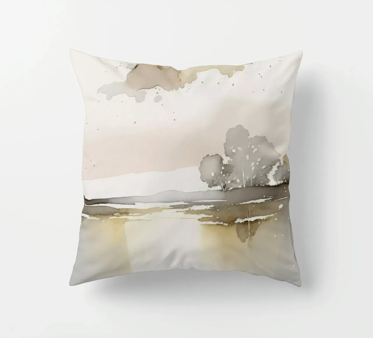 Pastel Landscape No 1 cuscino da treechild