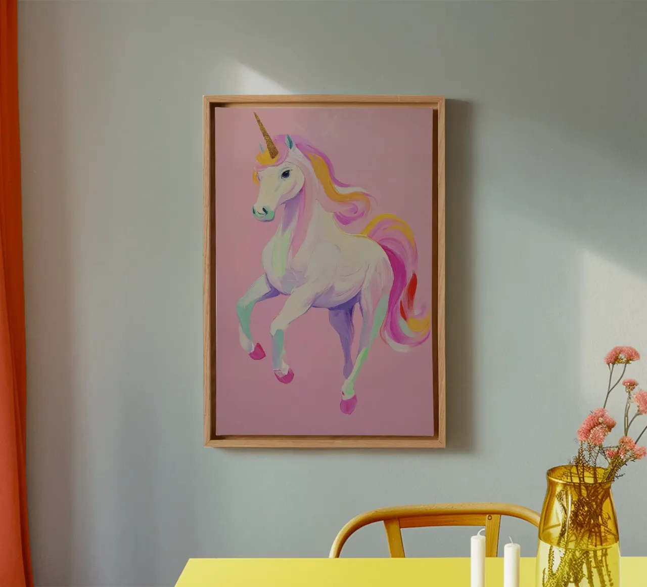 Unicorn No 1 tela con Cornice a cassetta da treechild