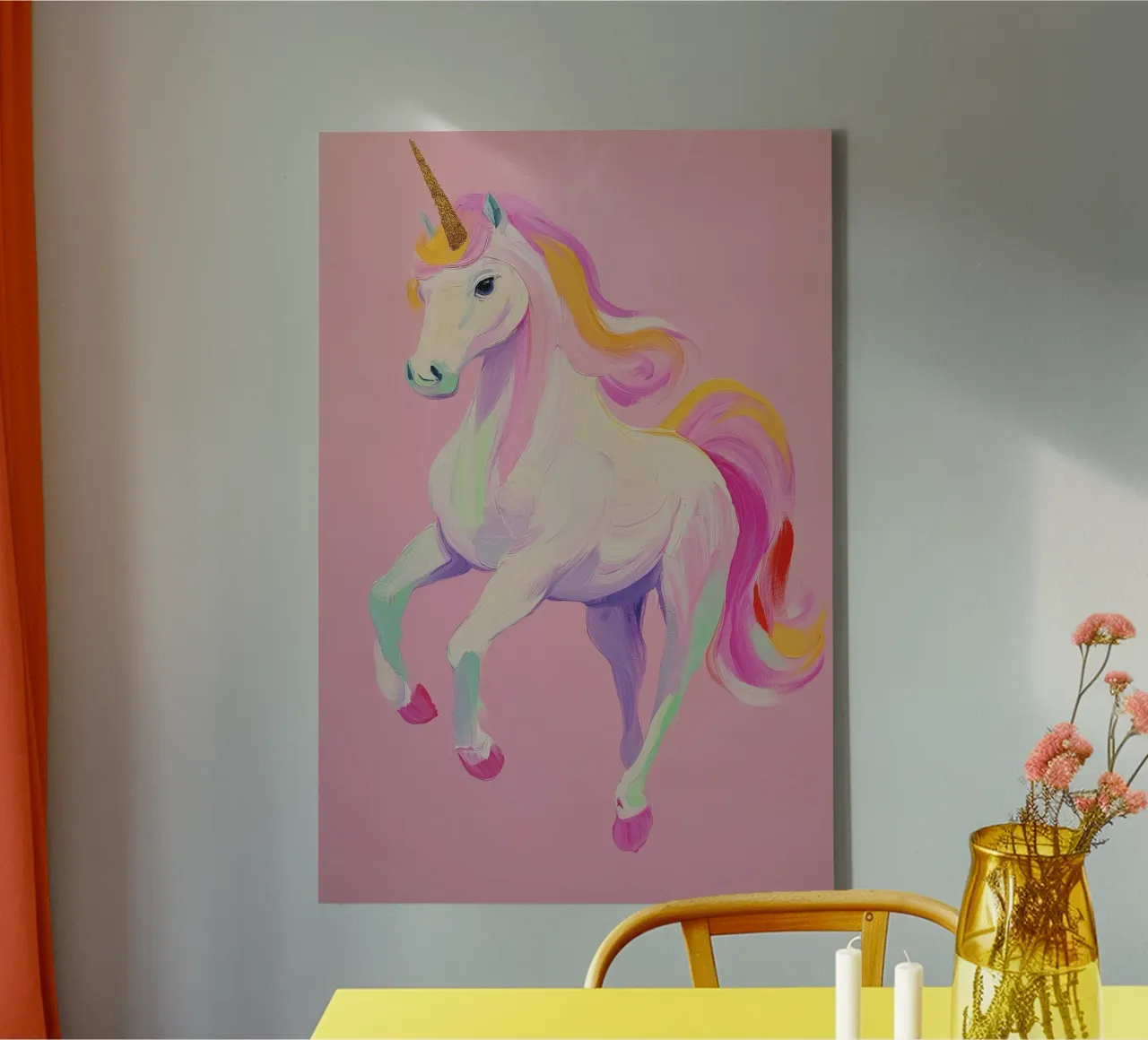 Unicorn No 1 tela con Cornice a cassetta da treechild