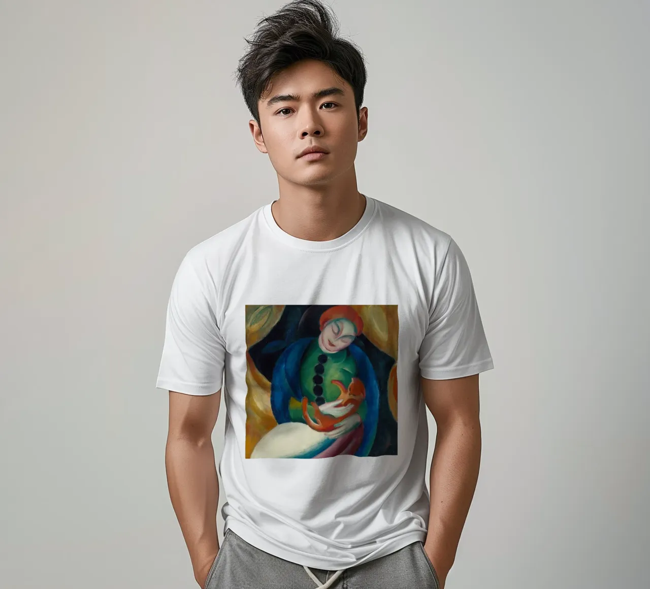 Franz Marc - Ragazza con gatto t-shirt da ARTOTHEK