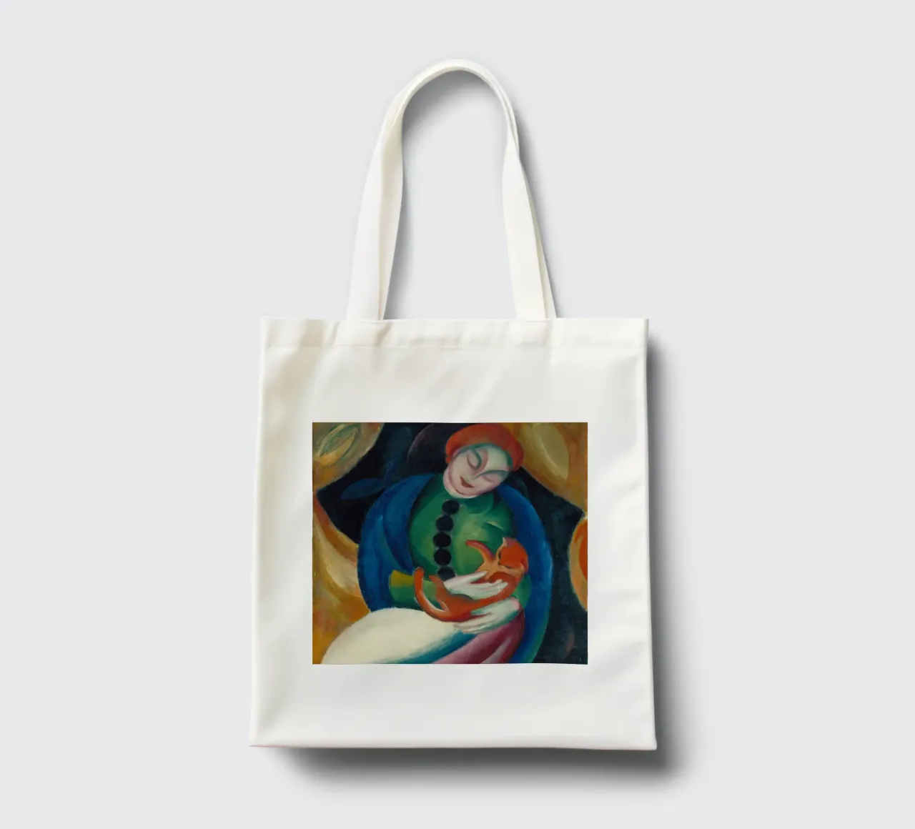 Franz Marc - Ragazza con gatto borsa in juta da ARTOTHEK