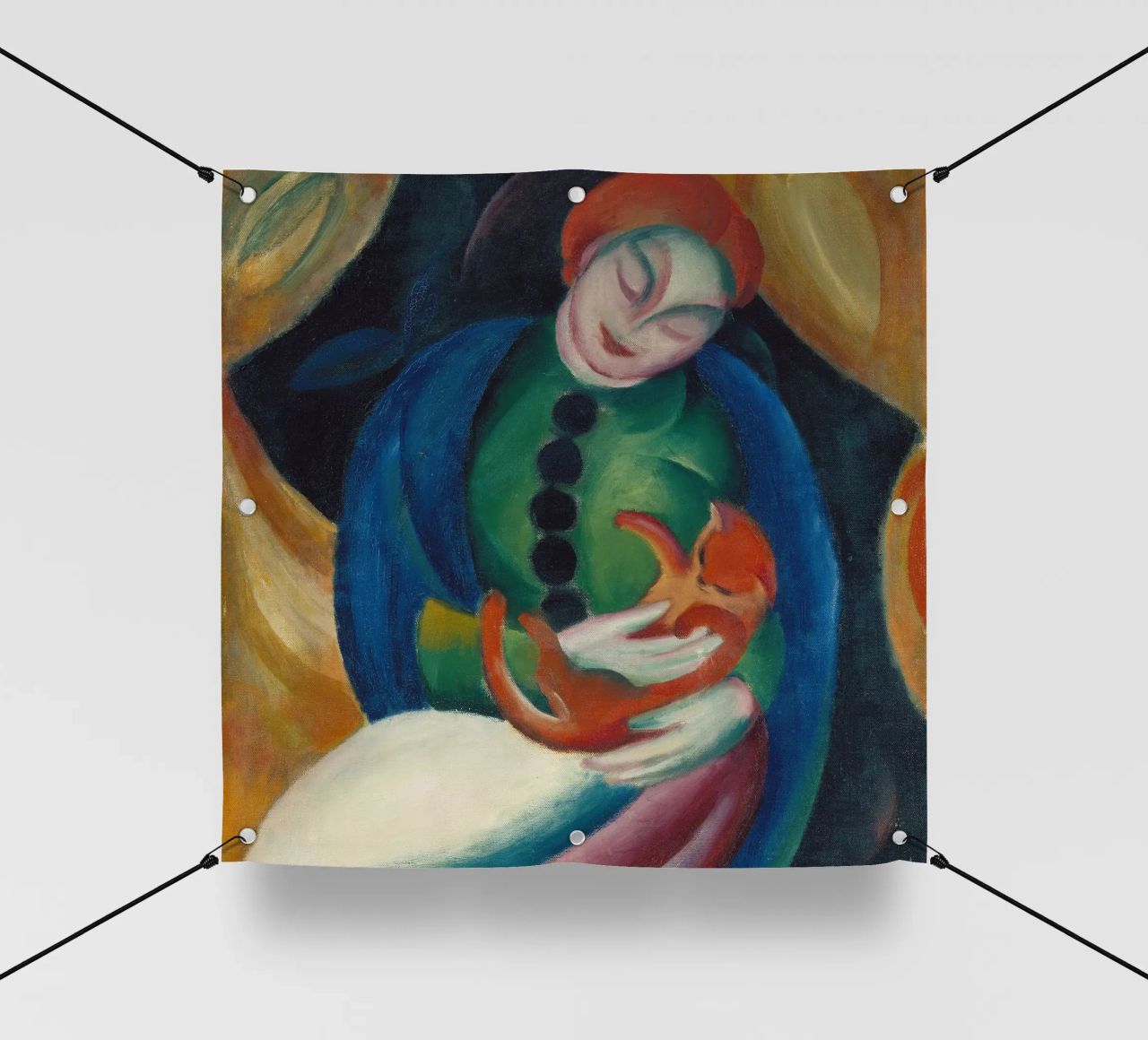 Franz Marc - Ragazza con gatto telo in pvc da ARTOTHEK