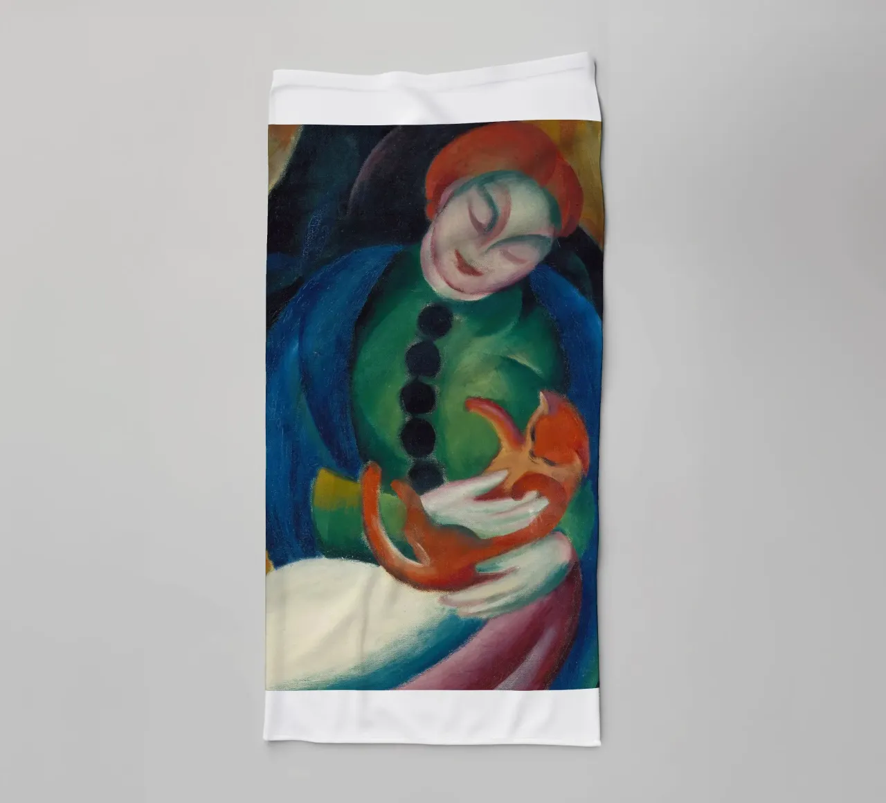 Franz Marc - Ragazza con gatto asciugamano da bagno da ARTOTHEK
