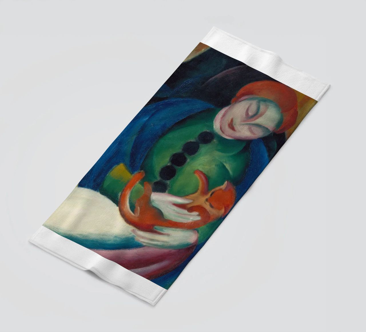 Franz Marc - Ragazza con gatto telo mare da ARTOTHEK