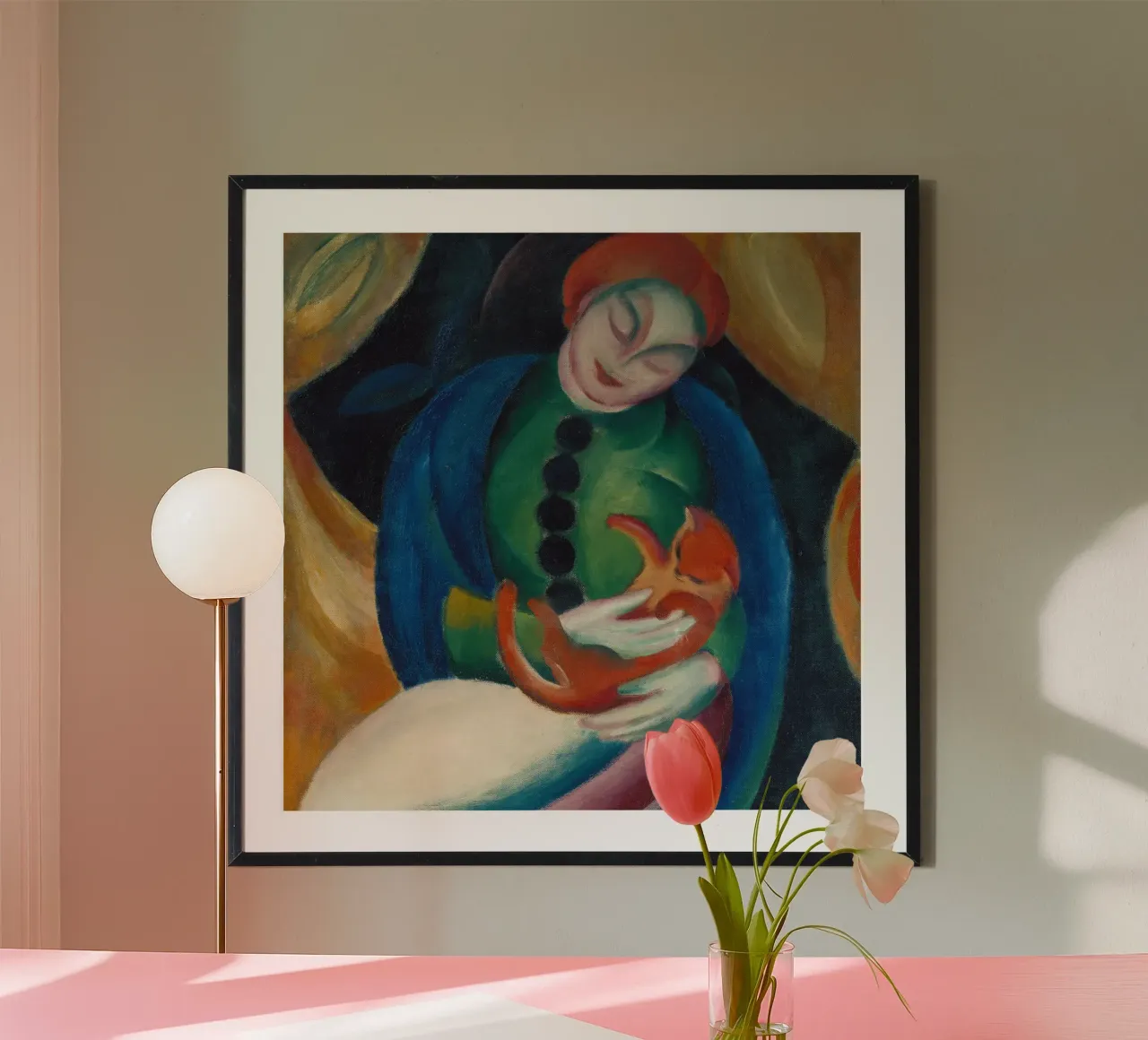 Franz Marc - Ragazza con gatto carta hahnemühle da ARTOTHEK