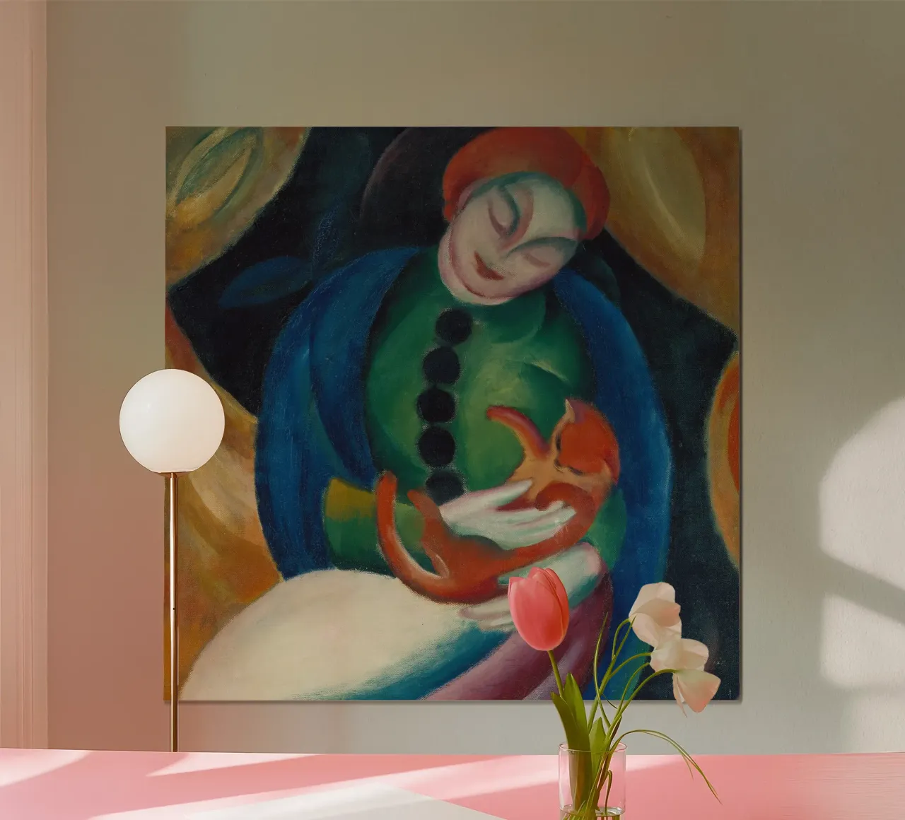 Franz Marc - Ragazza con gatto carta hahnemühle da ARTOTHEK