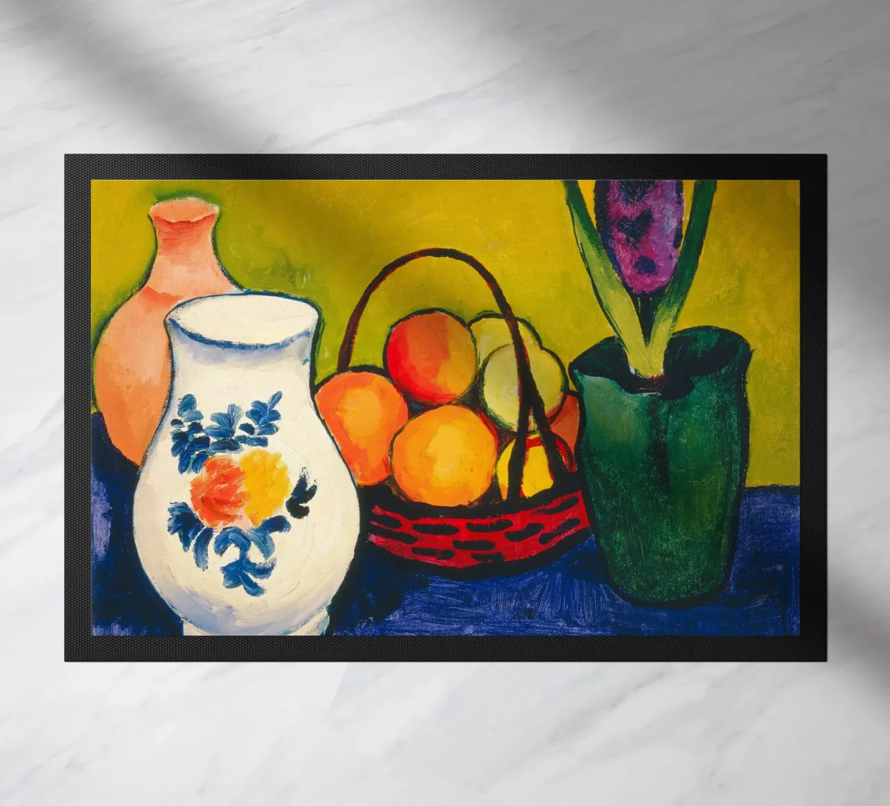 Franz Marc - Brocca bianca con fiori e frutta zerbino da ARTOTHEK