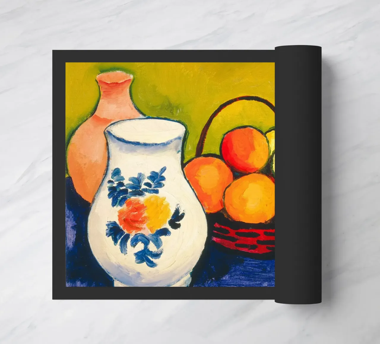 Franz Marc - Brocca bianca con fiori e frutta zerbino da ARTOTHEK