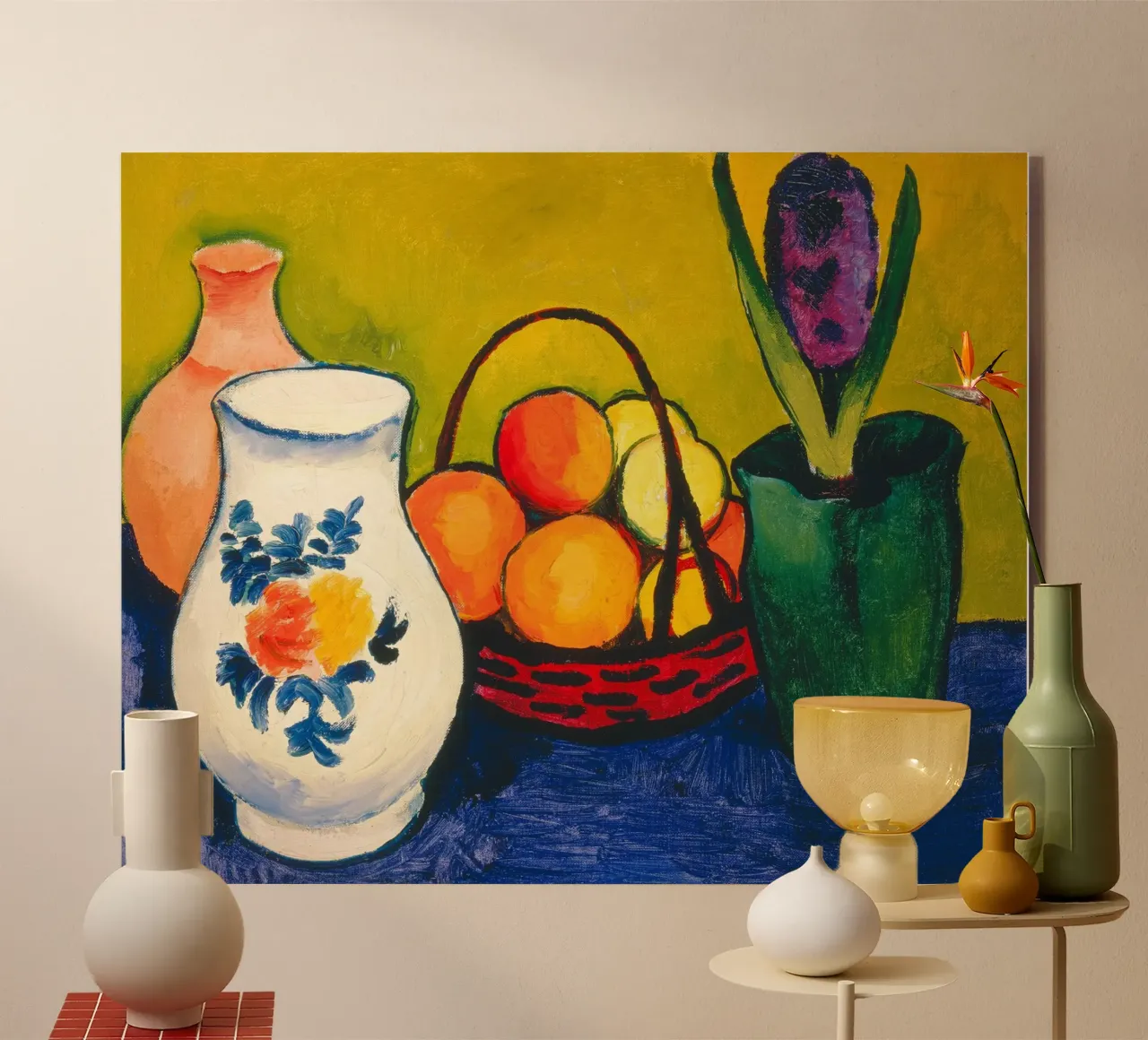 Franz Marc - Brocca bianca con fiori e frutta plexiglass da ARTOTHEK