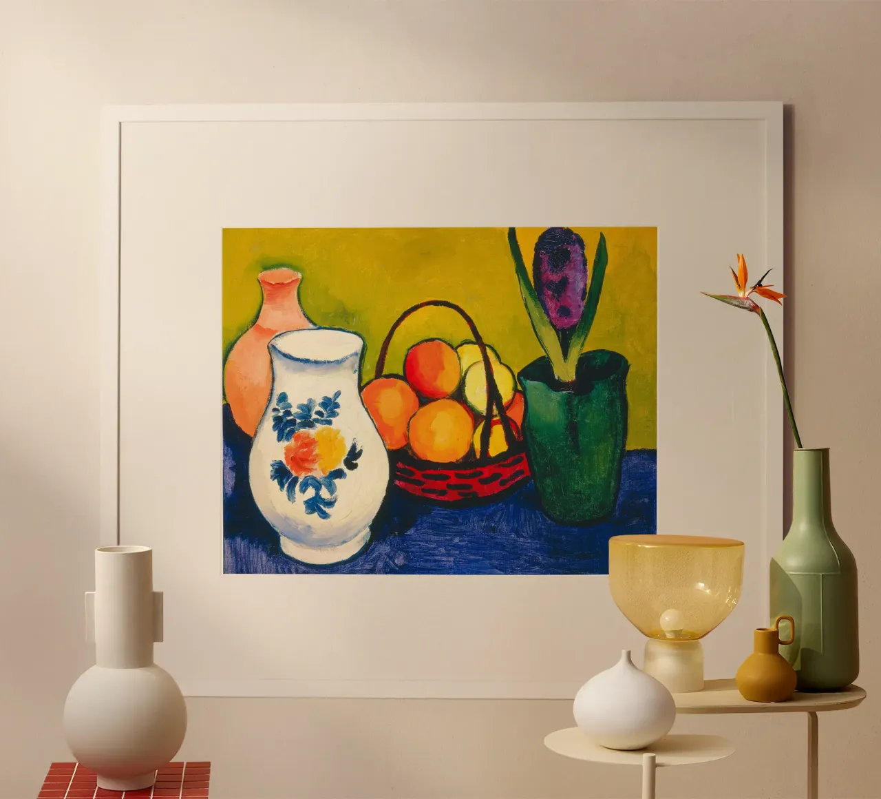 Franz Marc - Brocca bianca con fiori e frutta carta hahnemühle da ARTOTHEK
