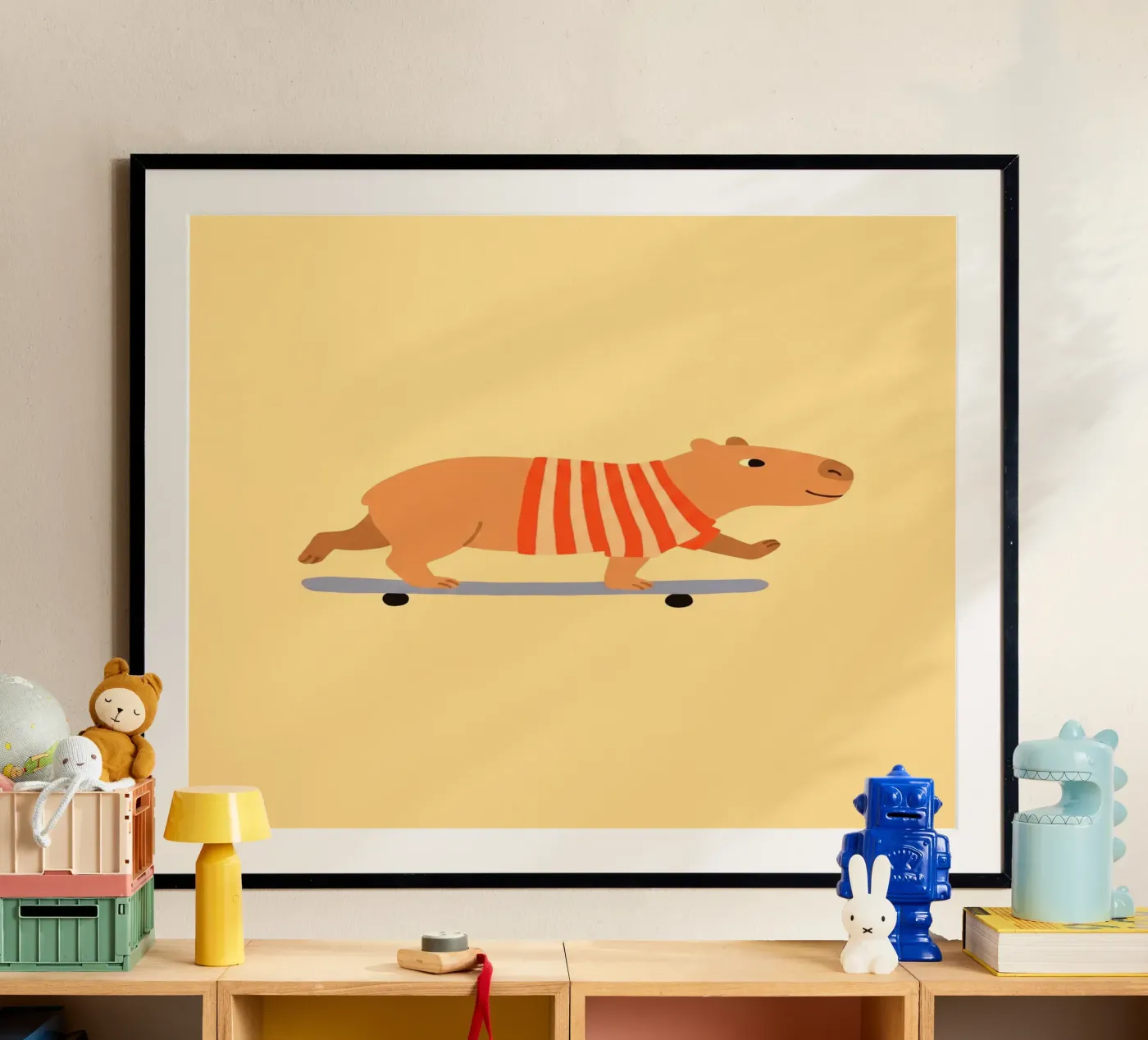 Skating Capybara poster by Fredenise Sifrael
