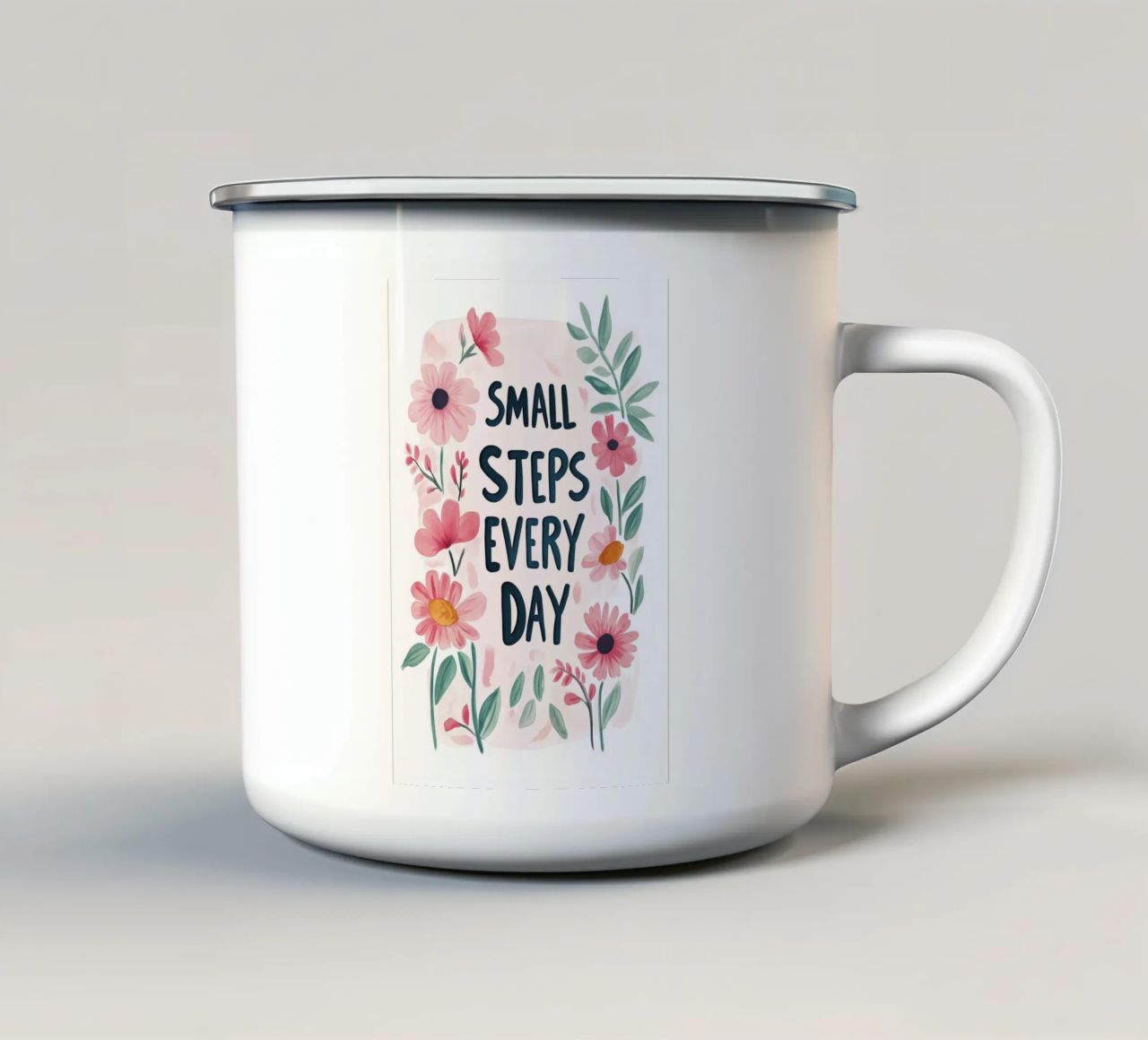 Small Steps Every Day tazza in smalto da treechild