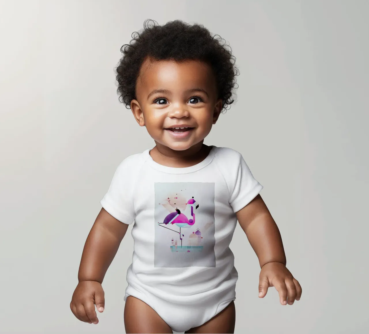 Placido Flamingo body neonato maniche corte da Antony Squizzato