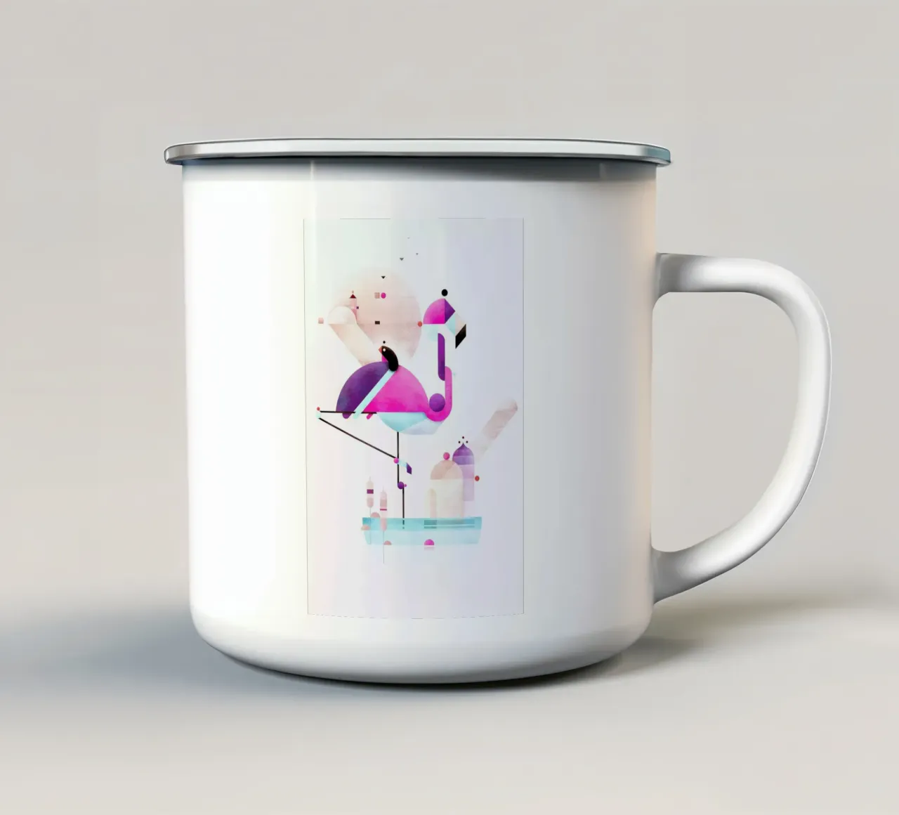 Placido Flamingo tazza in smalto da Antony Squizzato