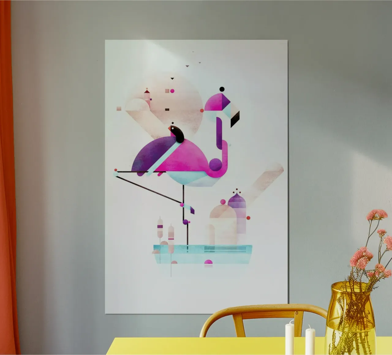 Placido Flamingo carta hahnemühle da Antony Squizzato