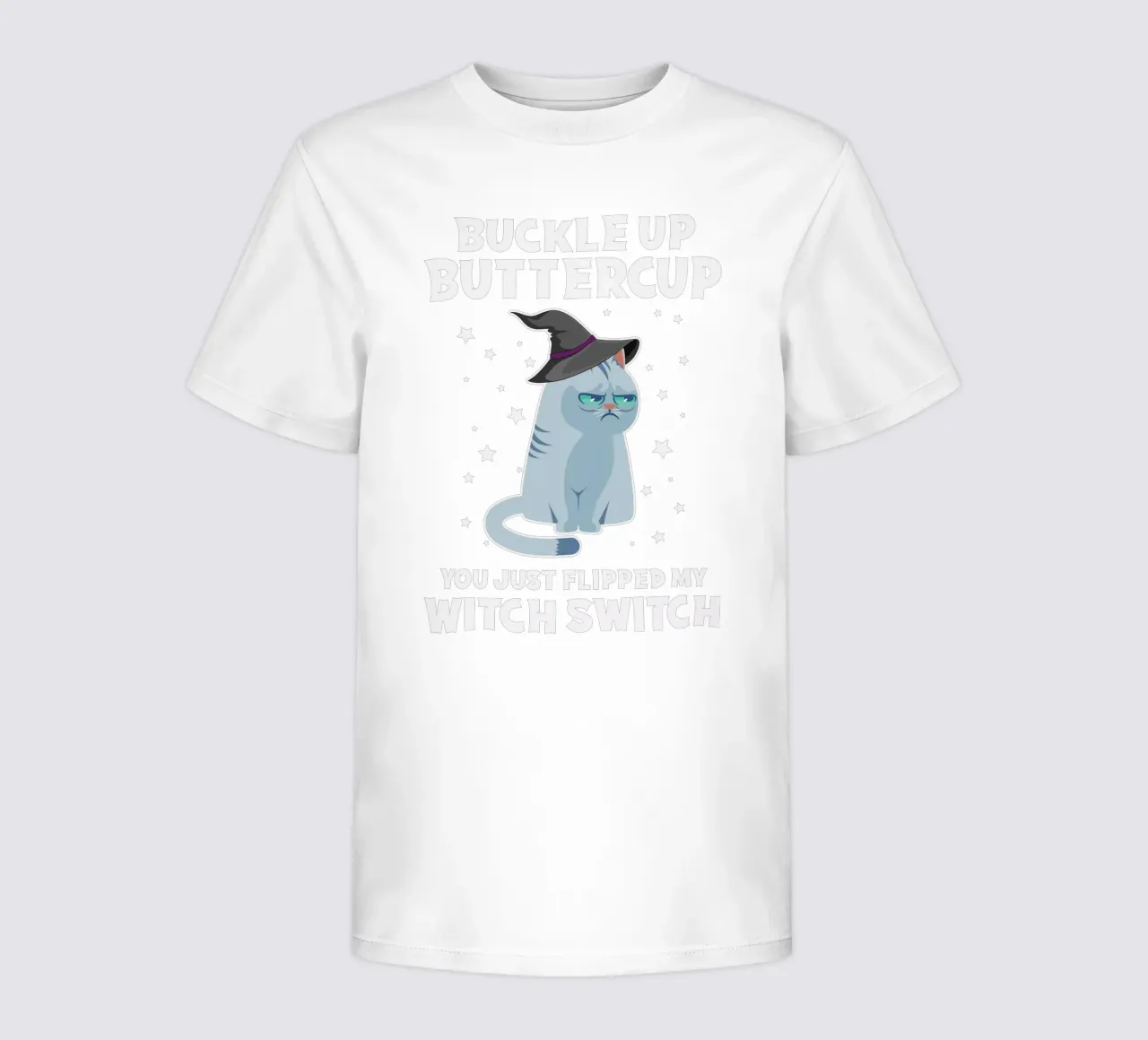 Buckle up buttercup, you just flipped my witch switch kids t-shirt by edsonramosart
