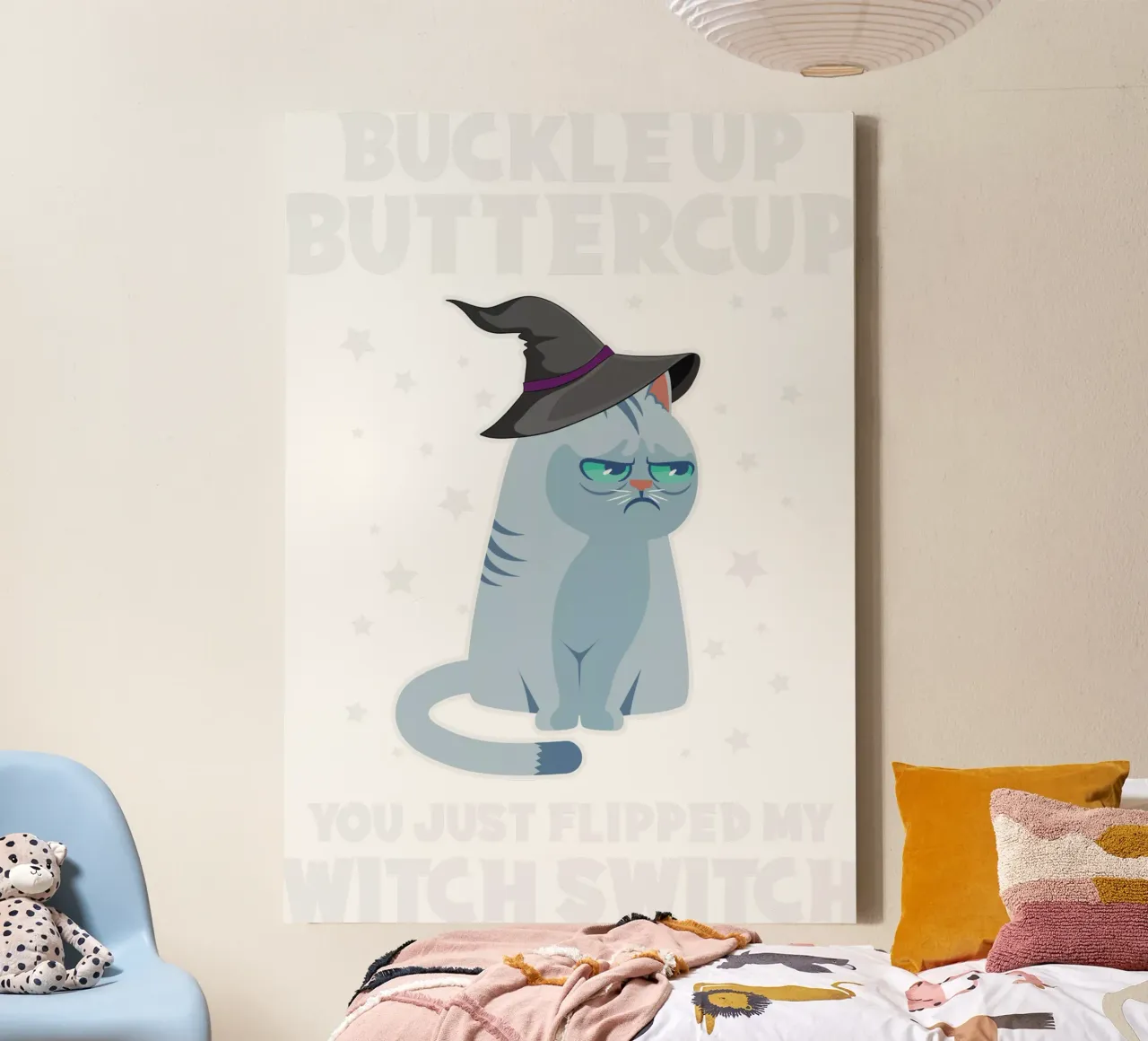 Buckle up buttercup, you just flipped my witch switch tela con Cornice a cassetta da edsonramosart