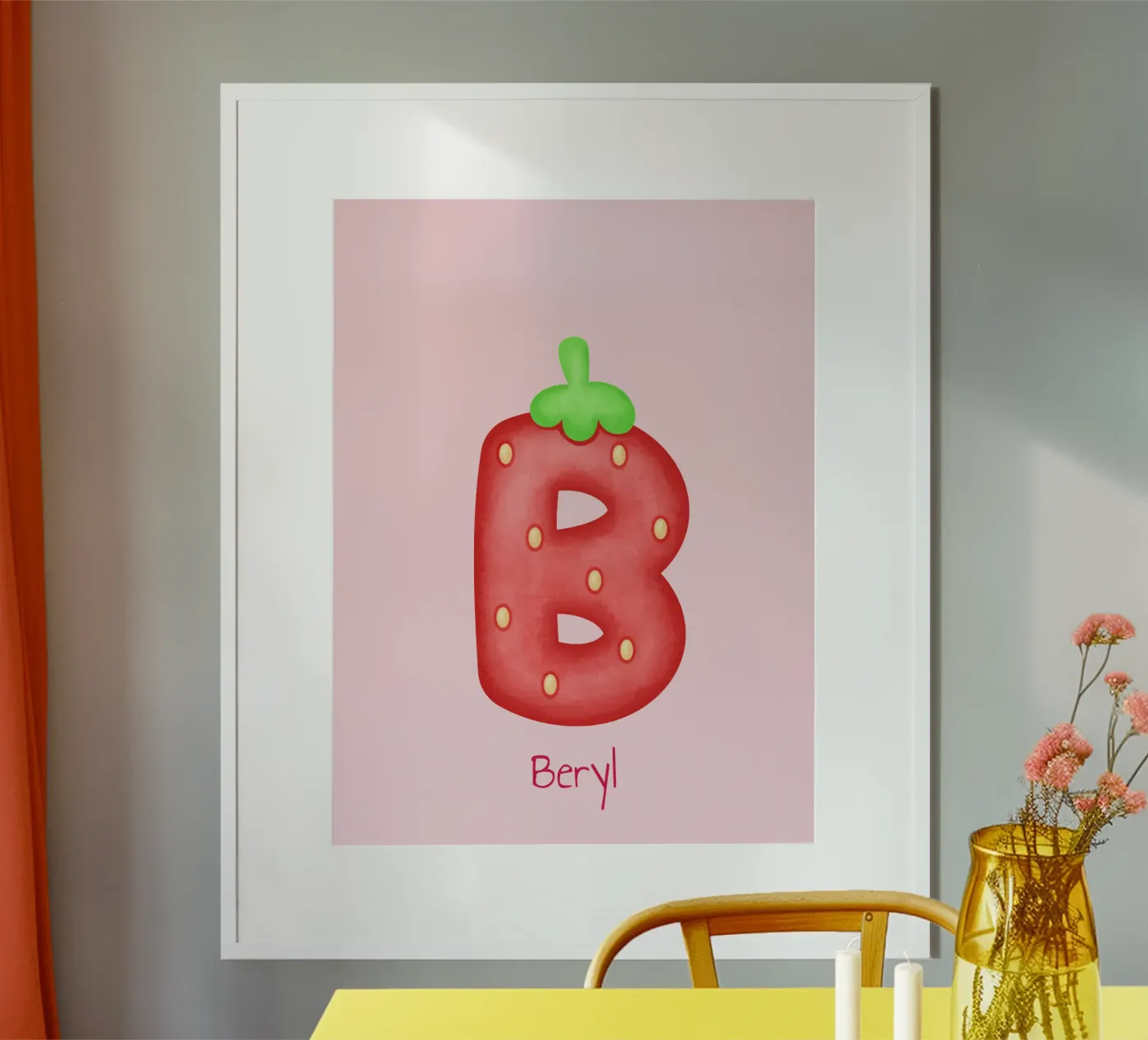 Strawbery B poster van ilustration sofia doyle