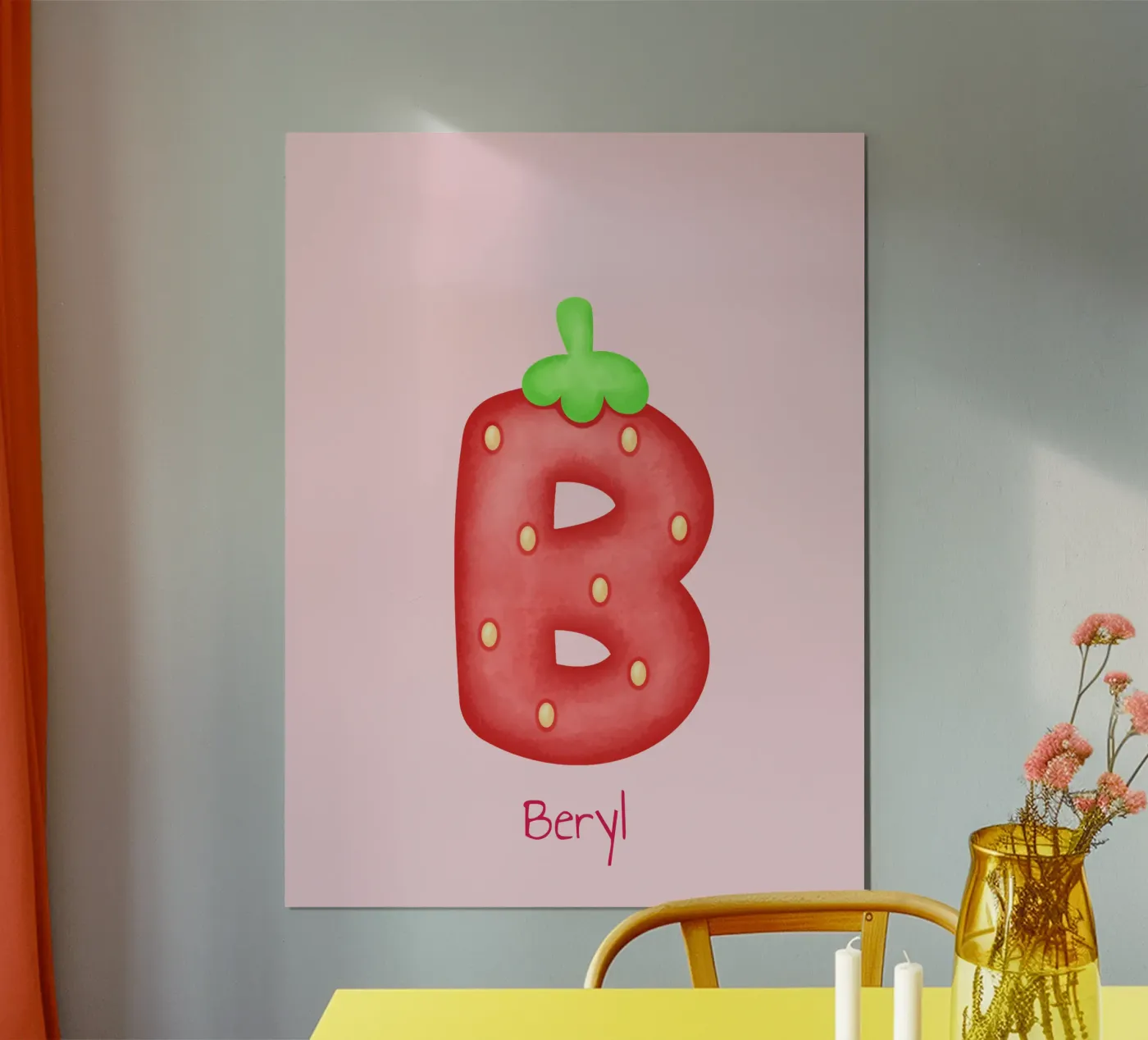 Strawbery B poster van ilustration sofia doyle