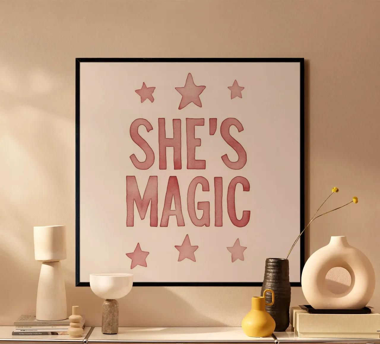 She`s Magic poster con telaio in legno da treechild