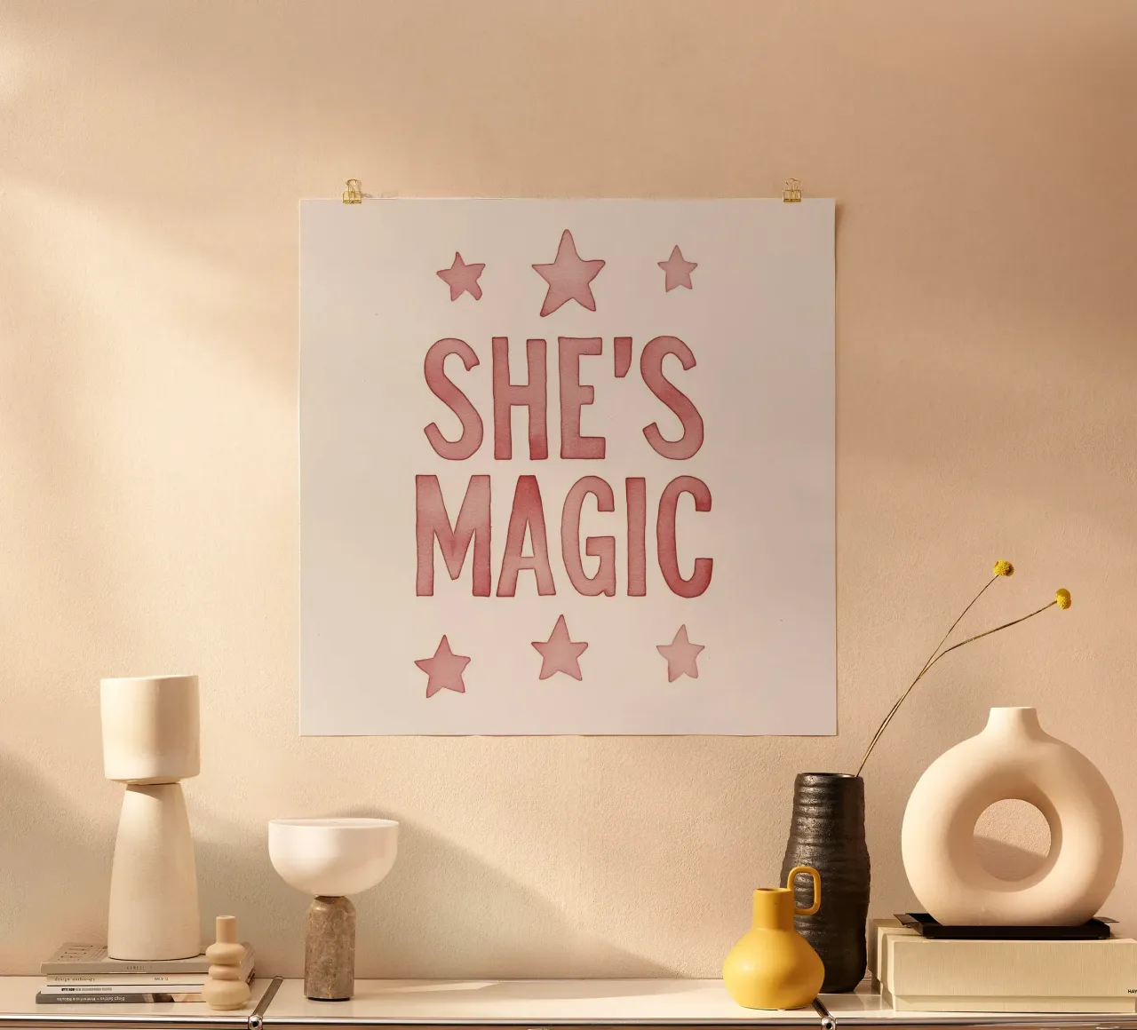 She`s Magic poster con telaio in legno da treechild