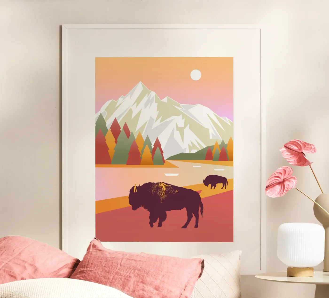 Bison Landscape poster by Mariel Toigo