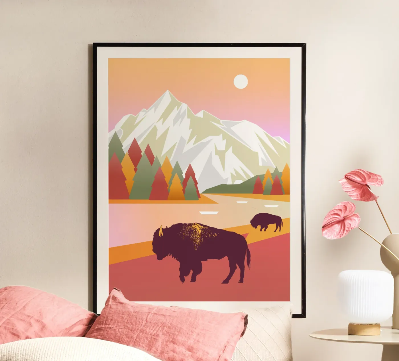 Bison Landscape poster by Mariel Toigo