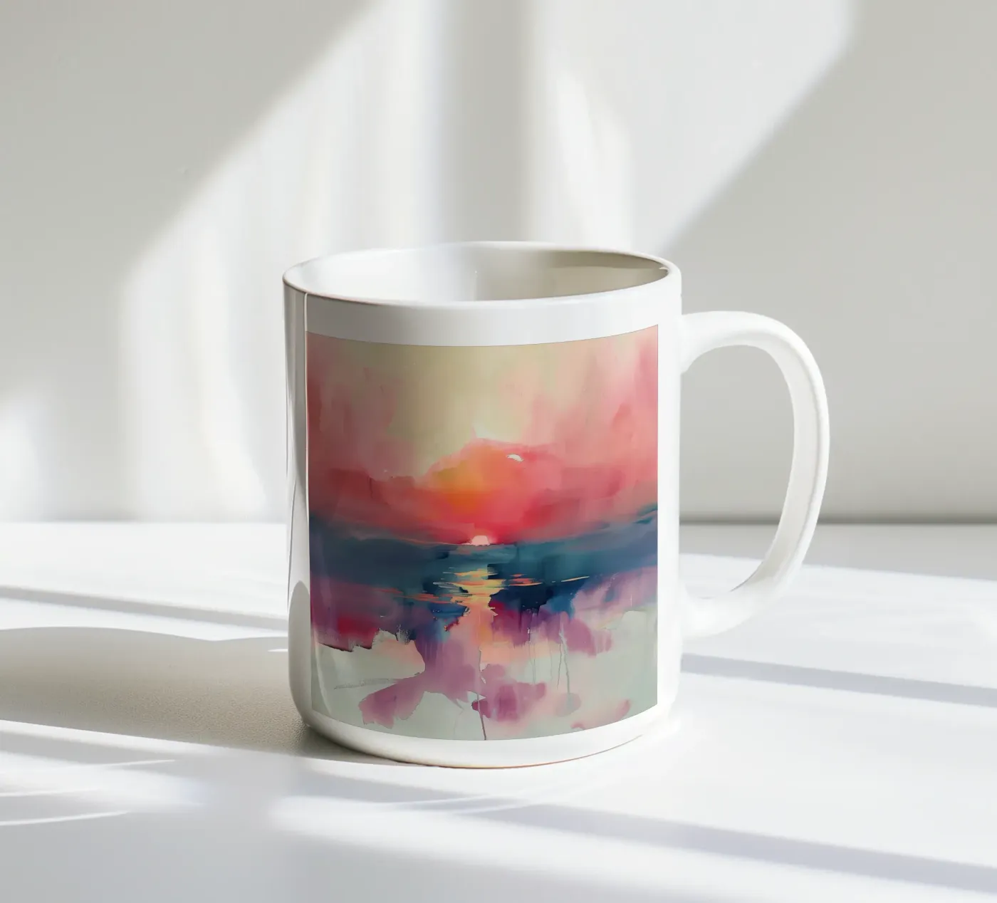 Sunset Reflection ceramic mug by Hazia
